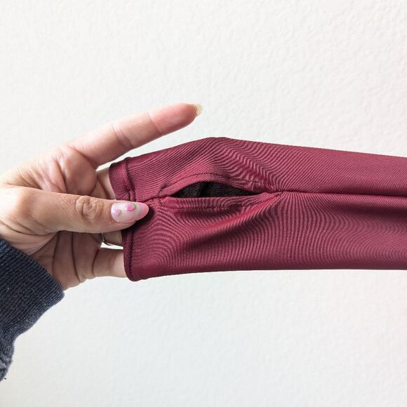 Maroon Patterned Long Sleeve Women's Swim Suit - Picture 5 of 9